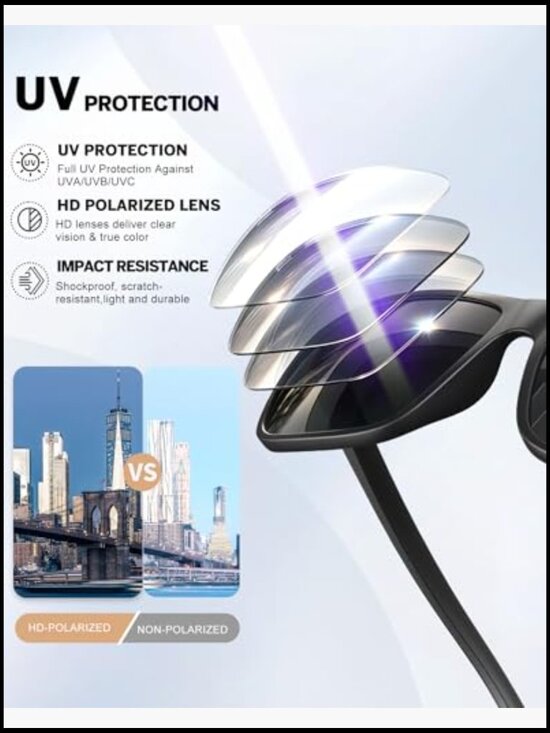Polarized Sunglasses for Men Women UV Protection Driving Fishing Golf 3 Pack